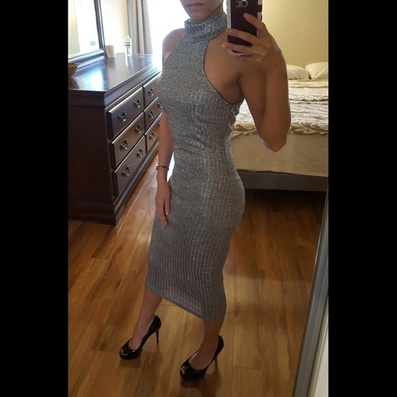 a'gaci Dresses & Skirts - Bodycon Silver/Gold Sheen Dress